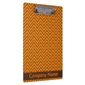 Modernes elegantes Brown & Orange Zigzag Company L Klemmbrett (Rechts)
