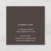 Modernes elegantes Brown Printed Kraft Consultant Quadratische Visitenkarte (Rückseite)