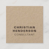 Modernes elegantes Brown und Kraft Paper Consultan Quadratische Visitenkarte (Vorderseite)