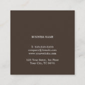 Modernes elegantes Brown und Kraft Paper Consultan Quadratische Visitenkarte (Rückseite)