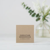 Modernes elegantes Brown und Kraft Paper Consultan Quadratische Visitenkarte (Stehend Vorderseite)