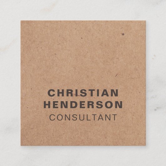 Modernes elegantes Brown White Kraft Paper Consult Quadratische Visitenkarte (Vorderseite)