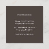 Modernes elegantes Brown White Kraft Paper Consult Quadratische Visitenkarte (Rückseite)