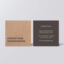 Modernes elegantes Brown White Kraft Paper Consult Quadratische Visitenkarte