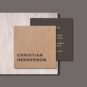 Modernes elegantes Brown White Kraft Paper Consult Quadratische Visitenkarte