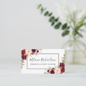 Modernes Elegantes Burgund Gerahmt Visitenkarte (Stehend Vorderseite)