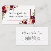 Modernes Elegantes Burgund Gerahmt Visitenkarte (Vorne/Hinten)