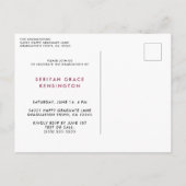 Modernes Elegantes Burgundy Abschluss Script Foto Ankündigungspostkarte (Rückseite)