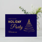 Modernes elegantes Business Holiday Party Gold Folieneinladung (Stehend vorne)