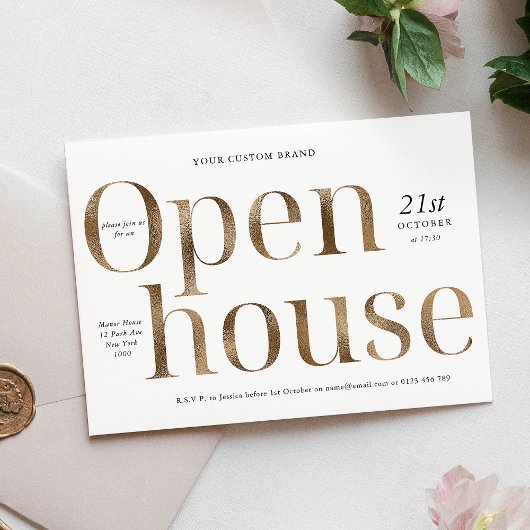 Modernes, elegantes Business Open House Einladung