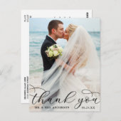 Modernes elegantes Calligrafy Foto Wedding Vielen Postkarte (Vorne/Hinten)
