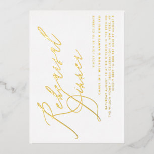 Modernes elegantes Calligrafy Probe Dinner Folieneinladung