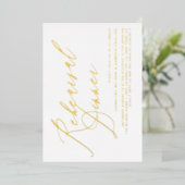 Modernes elegantes Calligrafy Probe Dinner Folieneinladung (Stehend vorne)