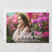Modernes elegantes Calligrafy Script Graduate Foto Ankündigung (Vorderseite)