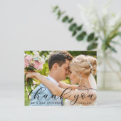 Modernes elegantes Calligraphy Wedding Foto Vielen Postkarte (Stehend Vorderseite)
