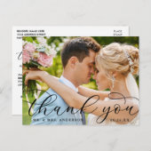 Modernes elegantes Calligraphy Wedding Foto Vielen Postkarte (Vorne/Hinten)