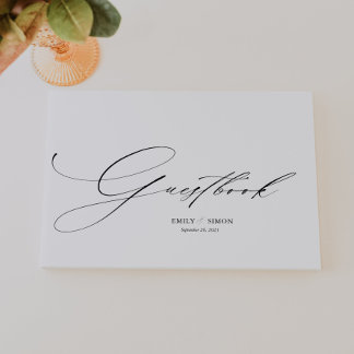 Modernes elegantes Calligraphy Wedding Guest Book Gästebuch