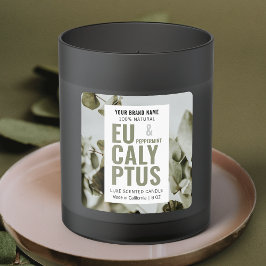 Modernes, elegantes Candle Product Label mit Foto Quadratischer Aufkleber