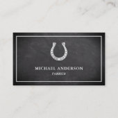 Modernes elegantes Chalkboard Horseshoe Farrier Visitenkarte (Vorderseite)