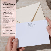 Modernes elegantes Chic Girly Script Monogram Gray Mitteilungskarte