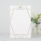 Modernes, elegantes, chic goldenes geometrisches R Briefpapier (Stehend Vorderseite)