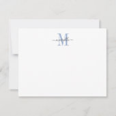 Modernes, elegantes Chic Script Dusty Blue Monogra Mitteilungskarte (Vorderseite)