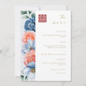 Modernes, elegantes chinesisches Hochzeitsmenü Einladung (Vorderseite)