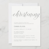 Modernes Elegantes Christening | Zarter Rücken Einladung (Vorderseite)