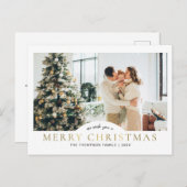 Modernes Elegantes Classic Gold Frohe Weihnachten  (Vorne/Hinten)