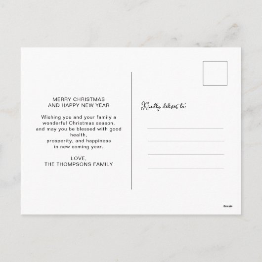 Modernes Elegantes Classic Gold Frohe Weihnachten (Rückseite)