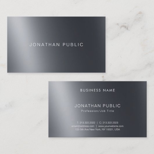 Modernes, elegantes, Cooles Top-Schlicht Visitenkarte (Vorne/Hinten)