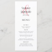 Modernes elegantes Coral Pink Wedding Menu Menükarte (Vorderseite)