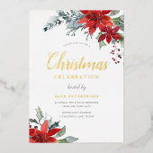 Modernes elegantes Corporate Christmas Party Gold Folieneinladung (Vorderseite)