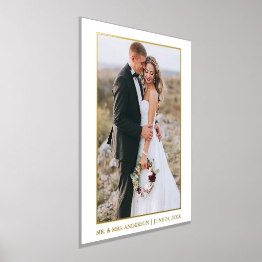 Modernes elegantes Couple Wedding Foto Gold Foliendrucke (Ablage )