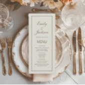Modernes elegantes Cream Brown Wedding Menu Menükarte