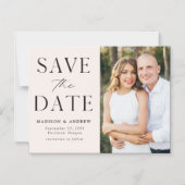 Modernes Elegantes Cream Foto Save the Date Magneteinladung (Vorderseite)