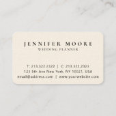 Modernes, elegantes Cream und Black Makeup Script Visitenkarte (Rückseite)