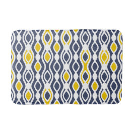 Modernes, elegantes Dekor, marineblau, gelb weiß Badematte