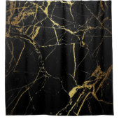 Modernes elegantes Design aus Gold und schwarzem M Duschvorhang (Vorderseite)