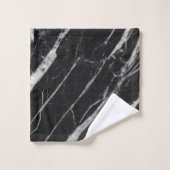 Modernes elegantes Design aus weißem und schwarzem Badhandtuch Set (Waschlappen)