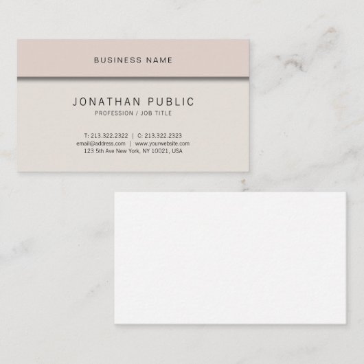 Modernes Elegantes Design Beruflich Kreativ Schlic Visitenkarte (Vorne/Hinten)