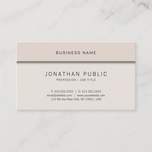 Modernes Elegantes Design Beruflich Kreativ Schlic Visitenkarte (Vorderseite)