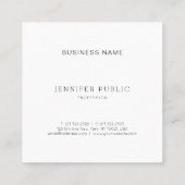 Modernes elegantes Design Beruflich Schlicht Quadratische Visitenkarte (Rückseite)