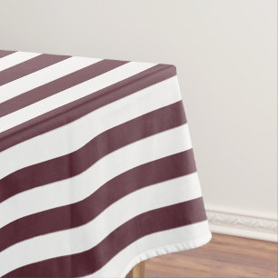 Modernes elegantes Design Burgund Weiße Streifen M Tischdecke
