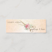 Modernes Elegantes Design, Confetti, Schere, Rose Mini Visitenkarte (Vorderseite)