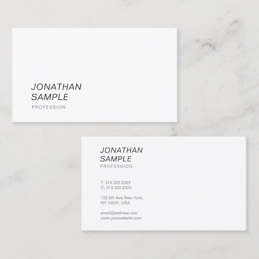 Modernes elegantes Design Einfache Berufliche Vorl Visitenkarte (Vorne/Hinten)