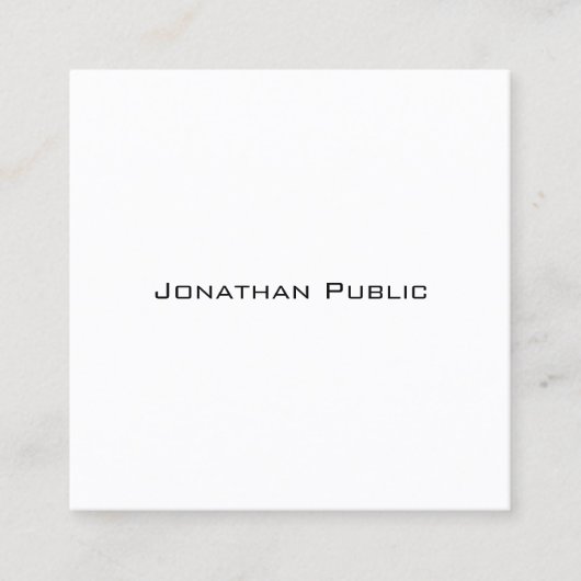 Modernes Elegantes Design Einfache Schlichte Moder Quadratische Visitenkarte (Vorderseite)