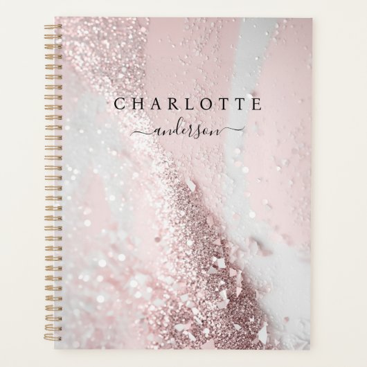 Modernes, elegantes Design, Glitzer, Rose-Silber Planer (Vorderseite)