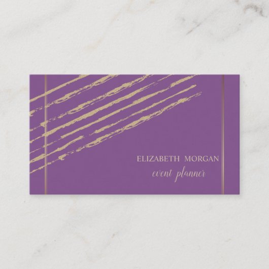 Modernes Elegantes Design,Glitzer Streifen,Violett Visitenkarte (Vorderseite)