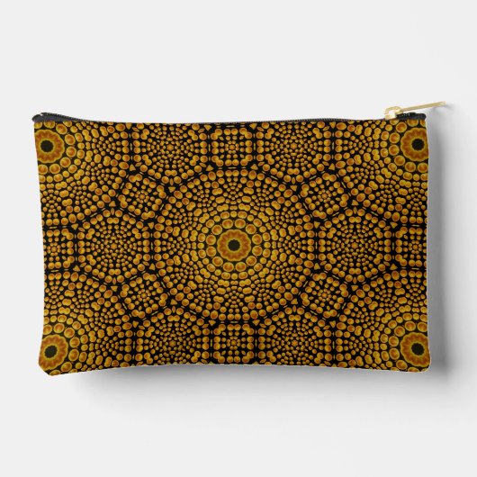Modernes elegantes Design Gold & Black Dot Art Mus Zubehörtasche (Rückseite)